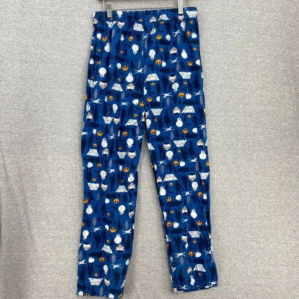 Disney Pajama Bottoms Mens Small Blue Star Wars Drawstring Loungewear Pants - Picture 3 of 11